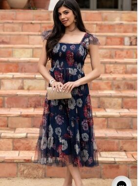 Baltic Born Clementine Tule Midi Dress L NWT